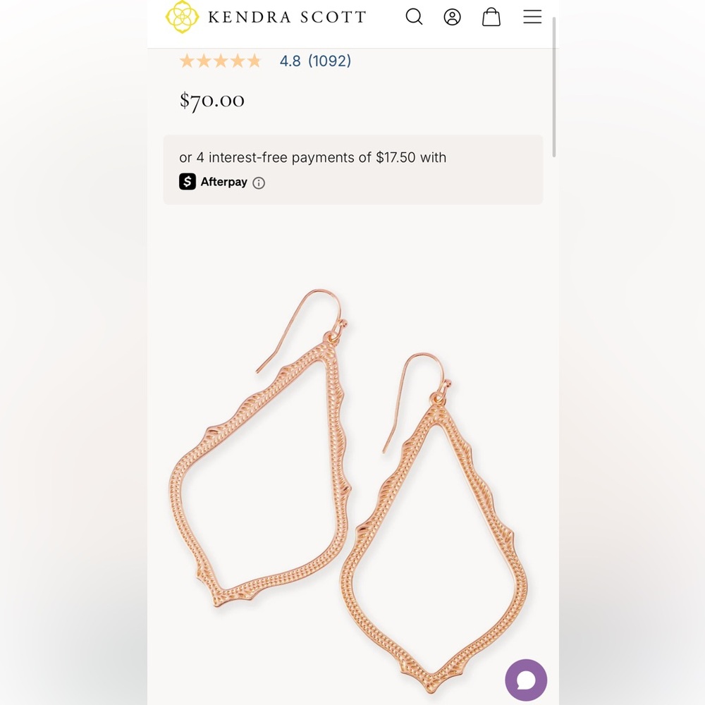 Kendra Scott Sophee Drop Rose Gold Earrings